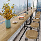 Natural and Black Modern Counter Table Trestle Footrest Bistro Bar Table Clearhalo 'Bar Furniture' 'Bar Tables' 'bar_tables' 'furn' 'furn_bar_tables' 'Furniture' 'furniture_bar_tables' 'Kitchen & Dining Furniture' 4344996