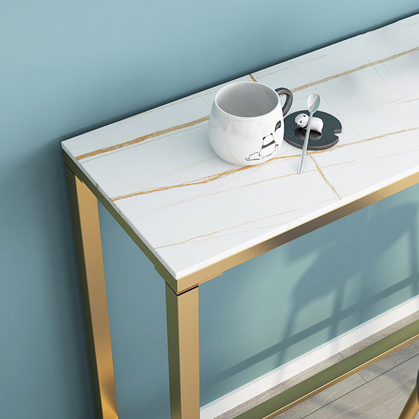 White Modern Marble Counter Wine Table Rectangle Footrest Bar Height Cocktail Table Clearhalo 'Bar Furniture' 'Bar Tables' 'bar_tables' 'furn' 'furn_bar_tables' 'Furniture' 'furniture_bar_tables' 'Kitchen & Dining Furniture' 'kitchen&dining_furn' 'kitchen' 4345013