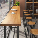 Trestle Cafe and Break-room Counter Table Modern Bistro Bar Table in Natural Clearhalo 'Bar Furniture' 'Bar Tables' 'bar_tables' 'furn' 'furn_bar_tables' 'Furniture' 'furniture_bar_tables' 'Kitchen & Dining Furniture' 'kitchen&dining_furn' 'kitchen' 4345050