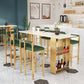 Modern Marble Storage Counter Height Table Modern Rectangle Bar Height Pub Table 70.9"L x 19.7"W x 40.6"H White-Gold Without Chairs Clearhalo 'Bar Furniture' 'Bar Tables' 'bar_tables' 'furn' 'furn_bar_tables' 'Furniture' 'furniture_bar_tables' 'Kitchen & Dining Furniture' 'kitchen&dining_furn' 'kitchen' 4345066