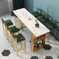 Modern Marble Storage Counter Height Table Modern Rectangle Bar Height Pub Table 63"L x 23.6"W x 40.6"H White-Gold Without Chairs Clearhalo 'Bar Furniture' 'Bar Tables' 'bar_tables' 'furn' 'furn_bar_tables' 'Furniture' 'furniture_bar_tables' 'Kitchen & Dining Furniture' 'kitchen&dining_furn' 'kitchen' 4345067