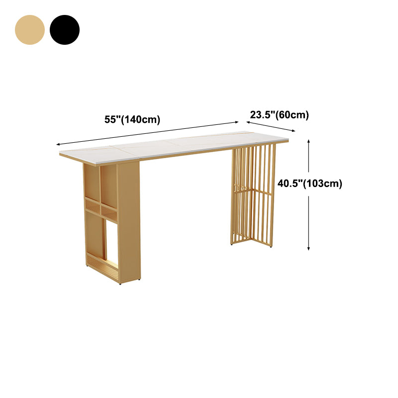 Modern Marble Storage Counter Height Table Modern Rectangle Bar Height Pub Table Clearhalo 'Bar Furniture' 'Bar Tables' 'bar_tables' 'furn' 'furn_bar_tables' 'Furniture' 'furniture_bar_tables' 'Kitchen & Dining Furniture' 'kitchen&dining_furn' 'kitchen' 4345080