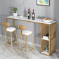 Modern Marble Bistro Bar Table Storage Rectangle Pub Height Dining Table 63"L x 15.7"W x 41.3"H Gold Without Chairs Clearhalo 'Bar Furniture' 'Bar Tables' 'bar_tables' 'furn' 'furn_bar_tables' 'Furniture' 'furniture_bar_tables' 'Kitchen & Dining Furniture' 'kitchen&dining_furn' 'kitchen' 4345106