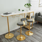 Double Pedestal Cocktail Bar Table Glam Storage Oval Counter-height Pub Table, Only Table 78.7"L x 15.7"W x 41.3"H Without Chairs Clearhalo 'Bar Furniture' 'Bar Tables' 'bar_tables' 'furn' 'furn_bar_tables' 'Furniture' 'furniture_bar_tables' 'Kitchen & Dining Furniture' 'kitchen&dining_furn' 'kitchen' 4345144