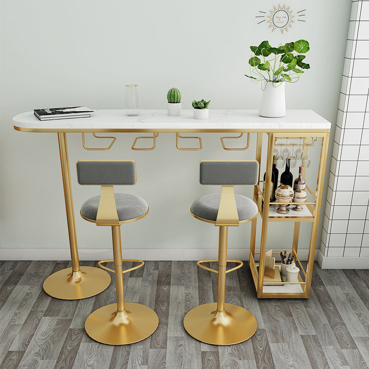 Double Pedestal Cocktail Bar Table Glam Storage Oval Counter-height Pub Table, Only Table Clearhalo 'Bar Furniture' 'Bar Tables' 'bar_tables' 'furn' 'furn_bar_tables' 'Furniture' 'furniture_bar_tables' 'Kitchen & Dining Furniture' 'kitchen&dining_furn' 'kitchen' 4345150