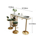 Double Pedestal Cocktail Bar Table Glam Storage Oval Counter-height Pub Table, Only Table Clearhalo 'Bar Furniture' 'Bar Tables' 'bar_tables' 'furn' 'furn_bar_tables' 'Furniture' 'furniture_bar_tables' 'Kitchen & Dining Furniture' 'kitchen&dining_furn' 'kitchen' 4345155
