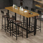 Cafe Modern Solid Wood Bistro Table Rectangle Footrest Trestle Pub Bar Table 78.7"L x 23.6"W x 41.3"H Without Chairs Clearhalo 'Bar Furniture' 'Bar Tables' 'bar_tables' 'furn' 'furn_bar_tables' 'Furniture' 'furniture_bar_tables' 'Kitchen & Dining Furniture' 'kitchen&dining_furn' 'kitchen' 4345158