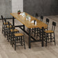 Cafe Modern Solid Wood Bistro Table Rectangle Footrest Trestle Pub Bar Table Clearhalo 'Bar Furniture' 'Bar Tables' 'bar_tables' 'furn' 'furn_bar_tables' 'Furniture' 'furniture_bar_tables' 'Kitchen & Dining Furniture' 'kitchen&dining_furn' 'kitchen' 4345164