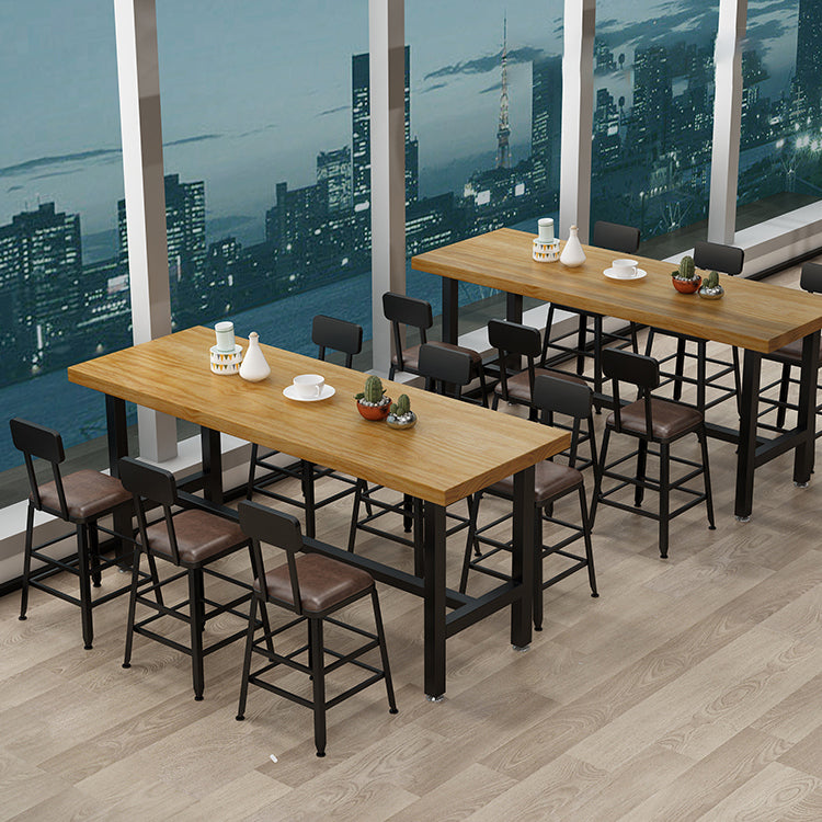 Cafe Modern Solid Wood Bistro Table Rectangle Footrest Trestle Pub Bar Table Clearhalo 'Bar Furniture' 'Bar Tables' 'bar_tables' 'furn' 'furn_bar_tables' 'Furniture' 'furniture_bar_tables' 'Kitchen & Dining Furniture' 'kitchen&dining_furn' 'kitchen' 4345165