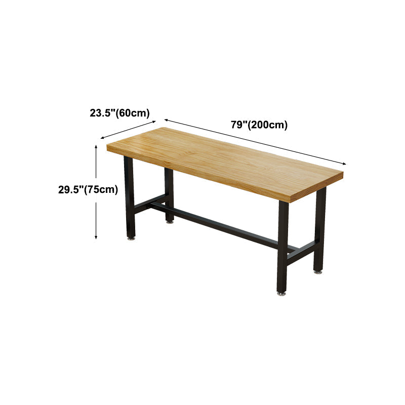 Cafe Modern Solid Wood Bistro Table Rectangle Footrest Trestle Pub Bar Table Clearhalo 'Bar Furniture' 'Bar Tables' 'bar_tables' 'furn' 'furn_bar_tables' 'Furniture' 'furniture_bar_tables' 'Kitchen & Dining Furniture' 'kitchen&dining_furn' 'kitchen' 4345171