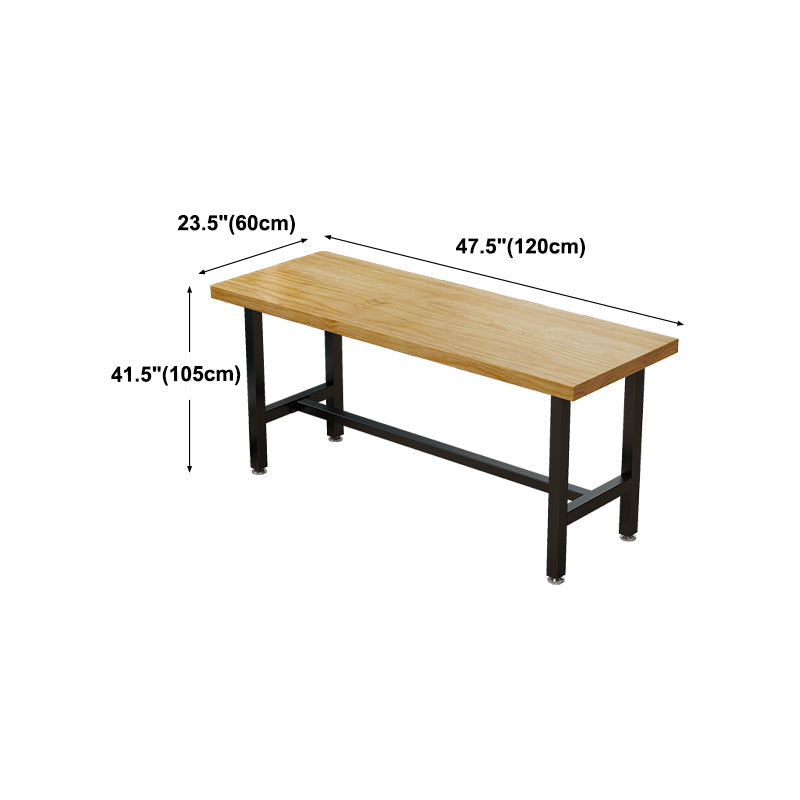 Cafe Modern Solid Wood Bistro Table Rectangle Footrest Trestle Pub Bar Table Clearhalo 'Bar Furniture' 'Bar Tables' 'bar_tables' 'furn' 'furn_bar_tables' 'Furniture' 'furniture_bar_tables' 'Kitchen & Dining Furniture' 'kitchen&dining_furn' 'kitchen' 4345176