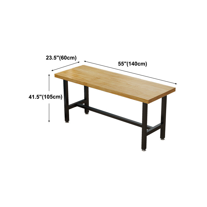 Cafe Modern Solid Wood Bistro Table Rectangle Footrest Trestle Pub Bar Table Clearhalo 'Bar Furniture' 'Bar Tables' 'bar_tables' 'furn' 'furn_bar_tables' 'Furniture' 'furniture_bar_tables' 'Kitchen & Dining Furniture' 'kitchen&dining_furn' 'kitchen' 4345177