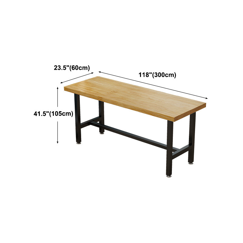 Cafe Modern Solid Wood Bistro Table Rectangle Footrest Trestle Pub Bar Table Clearhalo 'Bar Furniture' 'Bar Tables' 'bar_tables' 'furn' 'furn_bar_tables' 'Furniture' 'furniture_bar_tables' 'Kitchen & Dining Furniture' 'kitchen&dining_furn' 'kitchen' 4345183