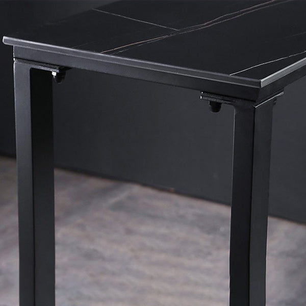 Modern Rectangle Footrest Event and Cocktail Table Black Slate Patio Bar Table Clearhalo 'Bar Furniture' 'Bar Tables' 'bar_tables' 'furn' 'furn_bar_tables' 'Furniture' 'furniture_bar_tables' 'Kitchen & Dining Furniture' 'kitchen&dining_furn' 'kitchen' 4345192