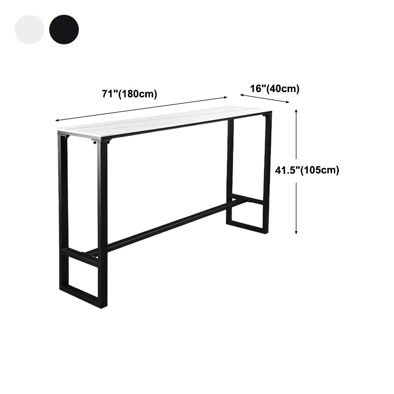 Modern Rectangle Footrest Event and Cocktail Table Black Slate Patio Bar Table Clearhalo 'Bar Furniture' 'Bar Tables' 'bar_tables' 'furn' 'furn_bar_tables' 'Furniture' 'furniture_bar_tables' 'Kitchen & Dining Furniture' 'kitchen&dining_furn' 'kitchen' 4345202