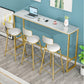 Living Room Bar Dining Table Gold Footrest Trestle Pub Height Dining Table, Only Table Clearhalo 'Bar Furniture' 'Bar Tables' 'bar_tables' 'furn' 'furn_bar_tables' 'Furniture' 'furniture_bar_tables' 'Kitchen & Dining Furniture' 'kitchen&dining_furn' 'kitchen' 4345210