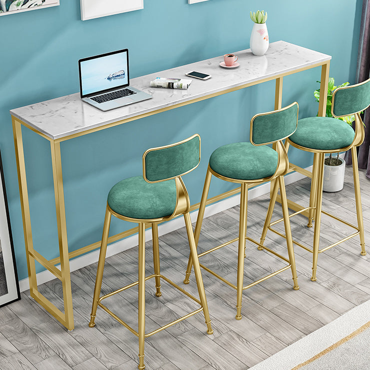 Living Room Bar Dining Table Gold Footrest Trestle Pub Height Dining Table, Only Table Clearhalo 'Bar Furniture' 'Bar Tables' 'bar_tables' 'furn' 'furn_bar_tables' 'Furniture' 'furniture_bar_tables' 'Kitchen & Dining Furniture' 'kitchen&dining_furn' 'kitchen' 4345211