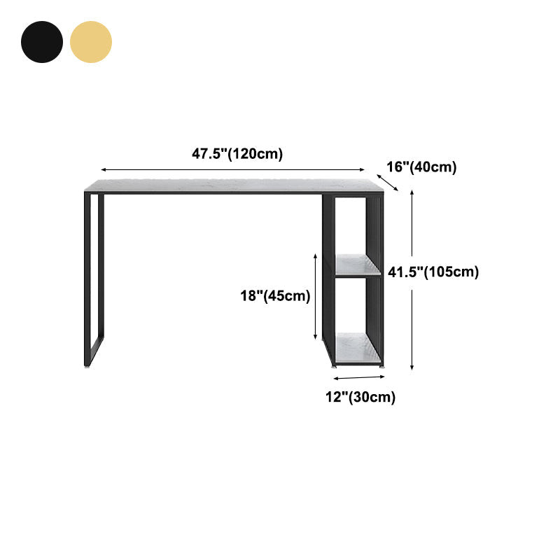 Modern Metal Rectangle Bistro Table Storage Double Pedestal Pub/Bar Table Clearhalo 'Bar Furniture' 'Bar Tables' 'bar_tables' 'furn' 'furn_bar_tables' 'Furniture' 'furniture_bar_tables' 'Kitchen & Dining Furniture' 'kitchen&dining_furn' 'kitchen' 4345237