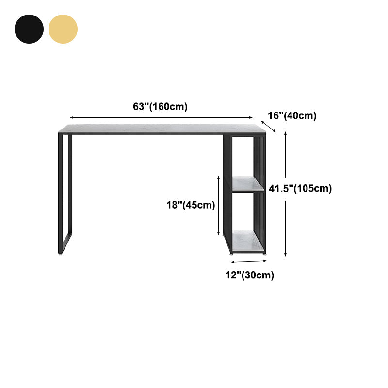 Modern Metal Rectangle Bistro Table Storage Double Pedestal Pub/Bar Table Clearhalo 'Bar Furniture' 'Bar Tables' 'bar_tables' 'furn' 'furn_bar_tables' 'Furniture' 'furniture_bar_tables' 'Kitchen & Dining Furniture' 'kitchen&dining_furn' 'kitchen' 4345239