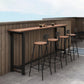Modern Rectangle Outdoor Patio Bar Table Wood Natural Bistro Bar Height Cocktail Table 86.6"L x 15.7"W x 41.3"H Black Without Chairs Clearhalo 'Bar Furniture' 'Bar Tables' 'bar_tables' 'furn' 'furn_bar_tables' 'Furniture' 'furniture_bar_tables' 'Kitchen & Dining Furniture' 4345259