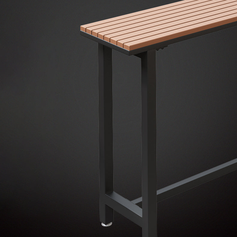 Modern Rectangle Outdoor Patio Bar Table Wood Natural Bistro Bar Height Cocktail Table Clearhalo 'Bar Furniture' 'Bar Tables' 'bar_tables' 'furn' 'furn_bar_tables' 'Furniture' 'furniture_bar_tables' 'Kitchen & Dining Furniture' 4345264