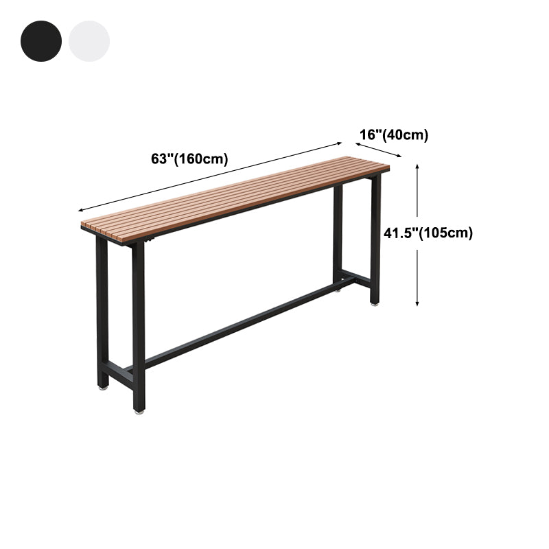 Modern Rectangle Outdoor Patio Bar Table Wood Natural Bistro Bar Height Cocktail Table Clearhalo 'Bar Furniture' 'Bar Tables' 'bar_tables' 'furn' 'furn_bar_tables' 'Furniture' 'furniture_bar_tables' 'Kitchen & Dining Furniture' 4345270