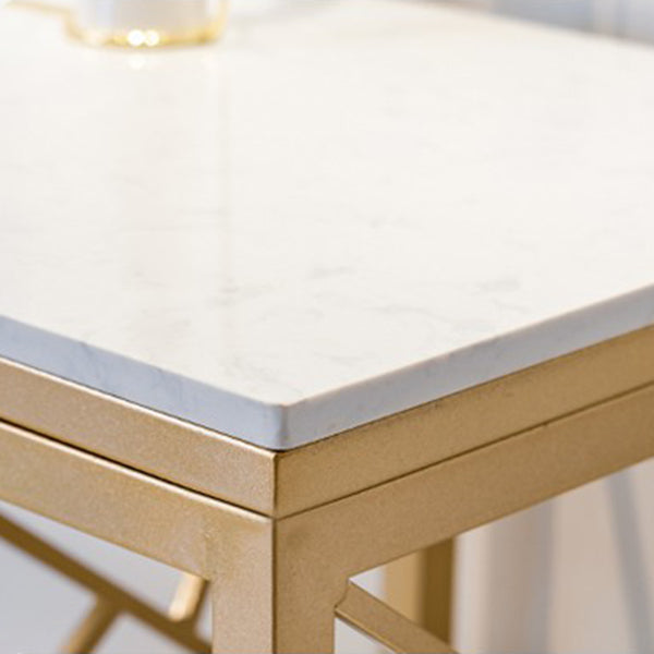 Modern Stone Double Pedestal Cocktail Bar Table Rectangle Storage Bistro Bar Desk Clearhalo 'Bar Furniture' 'Bar Tables' 'bar_tables' 'furn' 'furn_bar_tables' 'Furniture' 'furniture_bar_tables' 'Kitchen & Dining Furniture' 'kitchen&dining_furn' 'kitchen' 4345280