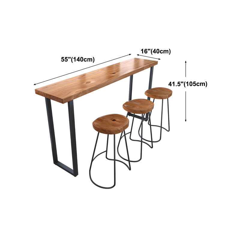 Modern Solid Wood Pub/Bar Table Sled Natural Balcony Bar Dining Table, Only Table Clearhalo 'Bar Furniture' 'Bar Tables' 'bar_tables' 'furn' 'furn_bar_tables' 'Furniture' 'furniture_bar_tables' 'Kitchen & Dining Furniture' 4345331