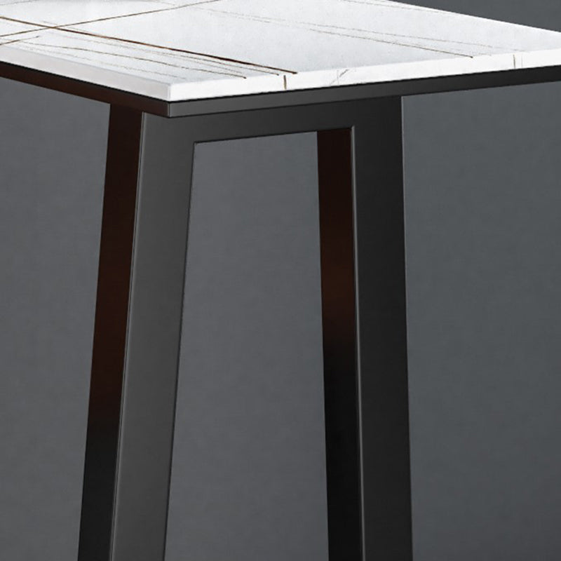 Modern Rectangle Metal Pub Table Double Pedestal Bar Height Cocktail Table Clearhalo 'Bar Furniture' 'Bar Tables' 'bar_tables' 'furn' 'furn_bar_tables' 'Furniture' 'furniture_bar_tables' 'Kitchen & Dining Furniture' 'kitchen&dining_furn' 'kitchen' 4345346