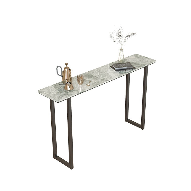 Sled Rectangle Stone Bar Stool Table Modern Indoor Fixed Table Patio Bar Table Grey Without Chairs Clearhalo 'Bar Furniture' 'Bar Tables' 'bar_tables' 'furn' 'furn_bar_tables' 'Furniture' 'furniture_bar_tables' 'Kitchen & Dining Furniture' 'kitchen&dining_furn' 'kitchen' 4345378