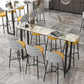 Sled Rectangle Stone Bar Stool Table Modern Indoor Fixed Table Patio Bar Table 70.9"L x 15.7"W x 41.3"H Grey Without Chairs Clearhalo 'Bar Furniture' 'Bar Tables' 'bar_tables' 'furn' 'furn_bar_tables' 'Furniture' 'furniture_bar_tables' 'Kitchen & Dining Furniture' 'kitchen&dining_furn' 'kitchen' 4345381