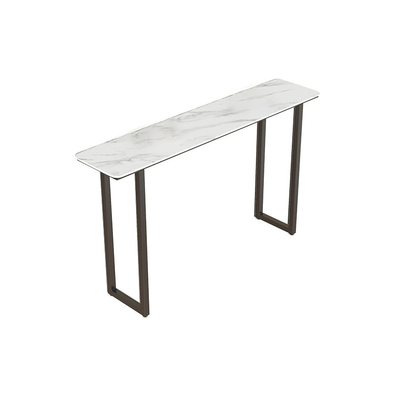 Sled Rectangle Stone Bar Stool Table Modern Indoor Fixed Table Patio Bar Table White Without Chairs Clearhalo 'Bar Furniture' 'Bar Tables' 'bar_tables' 'furn' 'furn_bar_tables' 'Furniture' 'furniture_bar_tables' 'Kitchen & Dining Furniture' 'kitchen&dining_furn' 'kitchen' 4345382