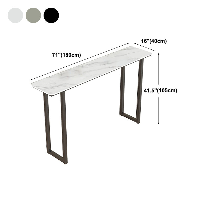 Sled Rectangle Stone Bar Stool Table Modern Indoor Fixed Table Patio Bar Table Clearhalo 'Bar Furniture' 'Bar Tables' 'bar_tables' 'furn' 'furn_bar_tables' 'Furniture' 'furniture_bar_tables' 'Kitchen & Dining Furniture' 'kitchen&dining_furn' 'kitchen' 4345392
