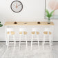 Modern Natural Bistro Bar Height Cocktail Table Rectangle Trestle Bistro Table 78.7"L x 15.7"W x 41.3"H Without Chairs Clearhalo 'Bar Furniture' 'Bar Tables' 'bar_tables' 'furn' 'furn_bar_tables' 'Furniture' 'furniture_bar_tables' 'Kitchen & Dining Furniture' 'kitchen&dining_furn' 'kitchen' 4345393