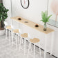 Modern Natural Bistro Bar Height Cocktail Table Rectangle Trestle Bistro Table 86.6"L x 15.7"W x 41.3"H Without Chairs Clearhalo 'Bar Furniture' 'Bar Tables' 'bar_tables' 'furn' 'furn_bar_tables' 'Furniture' 'furniture_bar_tables' 'Kitchen & Dining Furniture' 'kitchen&dining_furn' 'kitchen' 4345394