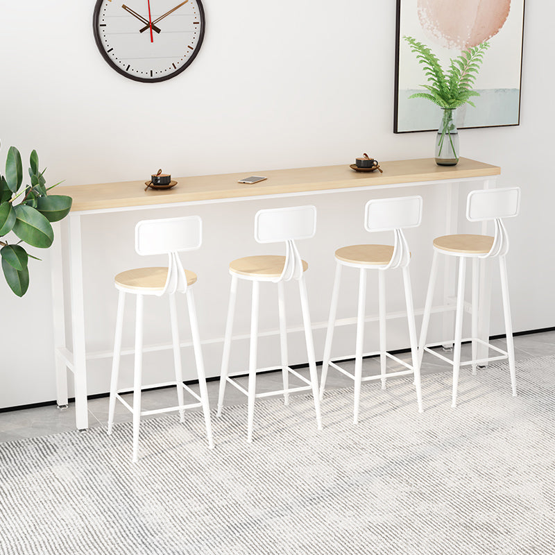 Modern Natural Bistro Bar Height Cocktail Table Rectangle Trestle Bistro Table 98.4"L x 15.7"W x 41.3"H Without Chairs Clearhalo 'Bar Furniture' 'Bar Tables' 'bar_tables' 'furn' 'furn_bar_tables' 'Furniture' 'furniture_bar_tables' 'Kitchen & Dining Furniture' 'kitchen&dining_furn' 'kitchen' 4345395