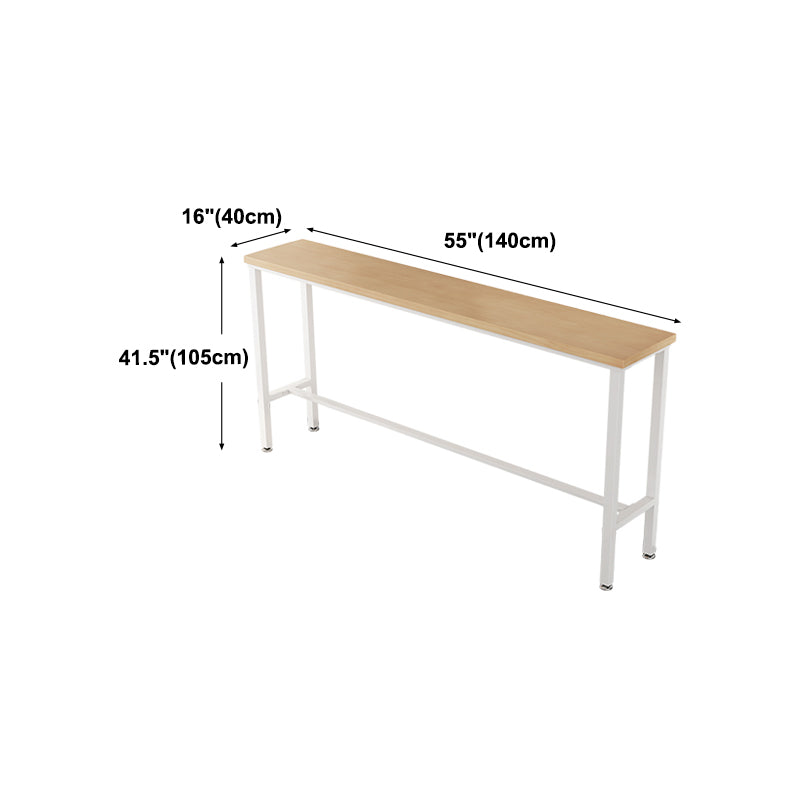 Modern Natural Bistro Bar Height Cocktail Table Rectangle Trestle Bistro Table Clearhalo 'Bar Furniture' 'Bar Tables' 'bar_tables' 'furn' 'furn_bar_tables' 'Furniture' 'furniture_bar_tables' 'Kitchen & Dining Furniture' 'kitchen&dining_furn' 'kitchen' 4345405