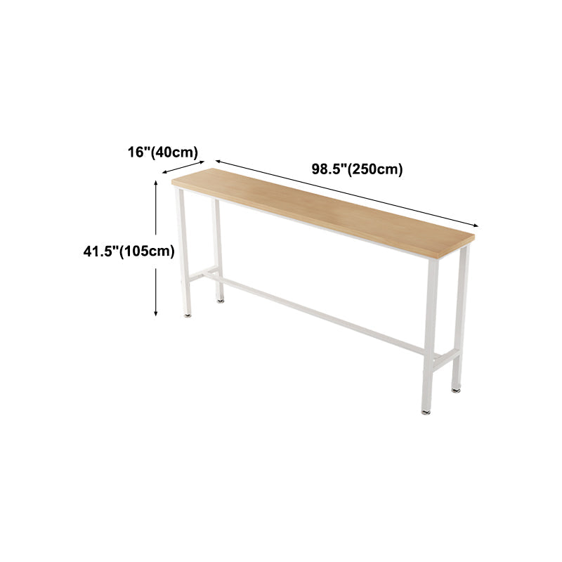 Modern Natural Bistro Bar Height Cocktail Table Rectangle Trestle Bistro Table Clearhalo 'Bar Furniture' 'Bar Tables' 'bar_tables' 'furn' 'furn_bar_tables' 'Furniture' 'furniture_bar_tables' 'Kitchen & Dining Furniture' 'kitchen&dining_furn' 'kitchen' 4345410