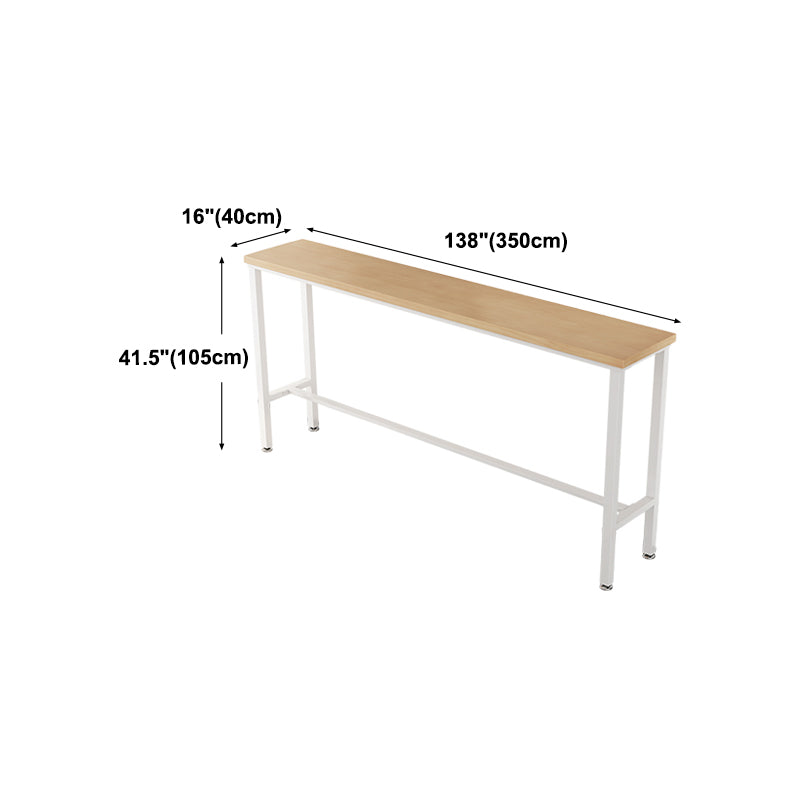 Modern Natural Bistro Bar Height Cocktail Table Rectangle Trestle Bistro Table Clearhalo 'Bar Furniture' 'Bar Tables' 'bar_tables' 'furn' 'furn_bar_tables' 'Furniture' 'furniture_bar_tables' 'Kitchen & Dining Furniture' 'kitchen&dining_furn' 'kitchen' 4345412