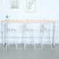 Modern Rectangle Bar Table Wood Bar Height Table with Iron Base in White, Only Table 78.7"L x 19.7"W x 41.3"H Without Chairs Clearhalo 'Bar Furniture' 'Bar Tables' 'bar_tables' 'furn' 'furn_bar_tables' 'Furniture' 'furniture_bar_tables' 'Kitchen & Dining Furniture' 'kitchen&dining_furn' 'kitchen' 4345414