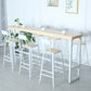Modern Rectangle Bar Table Wood Bar Height Table with Iron Base in White, Only Table 94.5"L x 19.7"W x 41.3"H Without Chairs Clearhalo 'Bar Furniture' 'Bar Tables' 'bar_tables' 'furn' 'furn_bar_tables' 'Furniture' 'furniture_bar_tables' 'Kitchen & Dining Furniture' 'kitchen&dining_furn' 'kitchen' 4345416