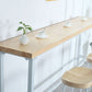 Modern Rectangle Bar Table Wood Bar Height Table with Iron Base in White, Only Table Clearhalo 'Bar Furniture' 'Bar Tables' 'bar_tables' 'furn' 'furn_bar_tables' 'Furniture' 'furniture_bar_tables' 'Kitchen & Dining Furniture' 'kitchen&dining_furn' 'kitchen' 4345418