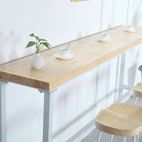 Modern Rectangle Bar Table Wood Bar Height Table with Iron Base in White, Only Table Clearhalo 'Bar Furniture' 'Bar Tables' 'bar_tables' 'furn' 'furn_bar_tables' 'Furniture' 'furniture_bar_tables' 'Kitchen & Dining Furniture' 'kitchen&dining_furn' 'kitchen' 4345418