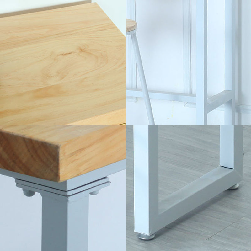 Modern Rectangle Bar Table Wood Bar Height Table with Iron Base in White, Only Table Clearhalo 'Bar Furniture' 'Bar Tables' 'bar_tables' 'furn' 'furn_bar_tables' 'Furniture' 'furniture_bar_tables' 'Kitchen & Dining Furniture' 'kitchen&dining_furn' 'kitchen' 4345419