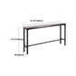 Contemporary Rectangle Bar Dining Table Wood Bar Height Table with Iron Base in Black Clearhalo 'Bar Furniture' 'Bar Tables' 'bar_tables' 'furn' 'furn_bar_tables' 'Furniture' 'furniture_bar_tables' 'Kitchen & Dining Furniture' 'kitchen&dining_furn' 'kitchen' 4345450