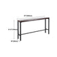 Contemporary Rectangle Bar Dining Table Wood Bar Height Table with Iron Base in Black Clearhalo 'Bar Furniture' 'Bar Tables' 'bar_tables' 'furn' 'furn_bar_tables' 'Furniture' 'furniture_bar_tables' 'Kitchen & Dining Furniture' 'kitchen&dining_furn' 'kitchen' 4345455