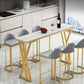 Contemporary Rectangle Bar Dining Table Indoor Bar Height Cocktail Table 42-Inch Top 78.7"L x 15.7"W x 41.3"H Gold Without Chairs Clearhalo 'Bar Furniture' 'Bar Tables' 'bar_tables' 'furn' 'furn_bar_tables' 'Furniture' 'furniture_bar_tables' 'Kitchen & Dining Furniture' 'kitchen&dining_furn' 'kitchen' 4345486