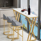 Contemporary Rectangle Bar Dining Table Indoor Bar Height Cocktail Table 42-Inch Top 70.9"L x 15.7"W x 41.3"H Gold Without Chairs Clearhalo 'Bar Furniture' 'Bar Tables' 'bar_tables' 'furn' 'furn_bar_tables' 'Furniture' 'furniture_bar_tables' 'Kitchen & Dining Furniture' 'kitchen&dining_furn' 'kitchen' 4345490