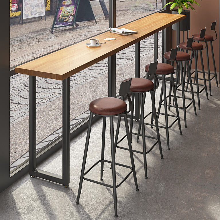 Modern Rectangle Bar Dining Table Wood Bar Height Cocktail Table 42-Inch Top Clearhalo 'Bar Furniture' 'Bar Tables' 'bar_tables' 'furn' 'furn_bar_tables' 'Furniture' 'furniture_bar_tables' 'Kitchen & Dining Furniture' 4345502