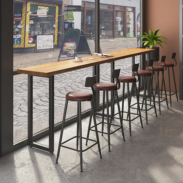 Modern Rectangle Bar Dining Table Wood Bar Height Cocktail Table 42-Inch Top Clearhalo 'Bar Furniture' 'Bar Tables' 'bar_tables' 'furn' 'furn_bar_tables' 'Furniture' 'furniture_bar_tables' 'Kitchen & Dining Furniture' 4345505